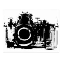 X-RAY VISION CAMERA BLACK & WHITE POSTCARD