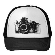 X-RAY VISION CAMERA BLACK & WHITE TRUCKER HAT