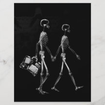 X-RAY VISION SKELETON COUPLE TRAVELING B&W FULL COLOR FLYER