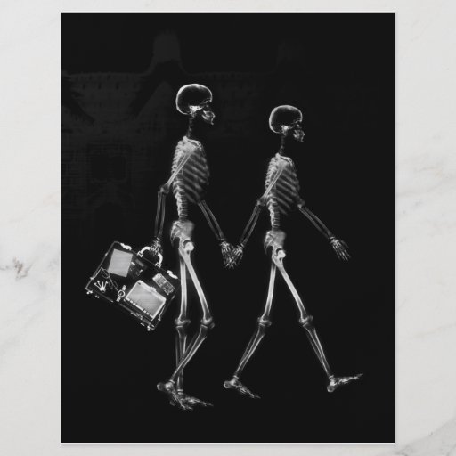 X-RAY VISION SKELETON COUPLE TRAVELING B&W FULL COLOR FLYER