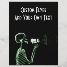 X-RAY VISION SKELETON ON MEGAPHONE - GREEN FLYER DESIGN