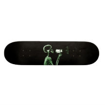 X-RAY VISION SKELETON ON MEGAPHONE - GREEN SKATEBOARD DECK