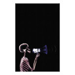X-RAY VISION SKELETON ON MEGAPHONE - ORIGINAL CUSTOM STATIONERY