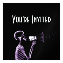 X-RAY VISION SKELETON ON MEGAPHONE - PURPLE CUSTOM ANNOUNCEMENTS