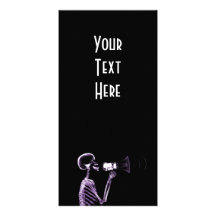 X-RAY VISION SKELETON ON MEGAPHONE - PURPLE CUSTOMISED PHOTO CARD