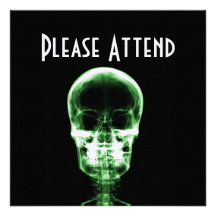 X-RAY VISION SKELETON SKULL - GREEN CUSTOM ANNOUNCEMENTS