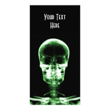 X-RAY VISION SKELETON SKULL - GREEN CUSTOMISED PHOTO CARD