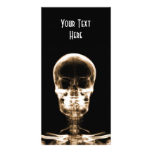 X-RAY VISION SKELETON SKULL - ORANGE PHOTO CARDS
