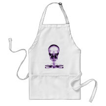 X-RAY VISION SKELETON SKULL PURPLE APRON