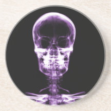 X-RAY VISION SKELETON SKULL - PURPLE DRINK COASTERS