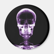 X-RAY VISION SKELETON SKULL - PURPLE REFRIGERATOR MAGNETS
