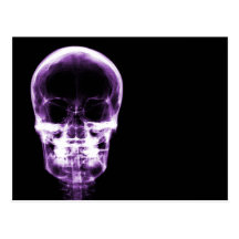X-RAY VISION SKELETON SKULL - PURPLE POSTCARD