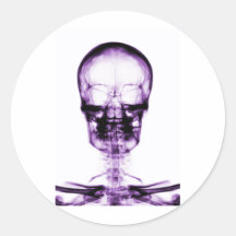 X-RAY VISION SKELETON SKULL PURPLE STICKER