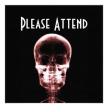 X-RAY VISION SKELETON SKULL - RED PERSONALISED ANNOUNCEMENT