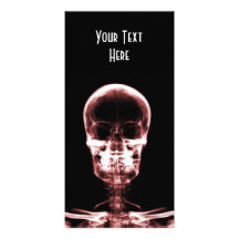 X-RAY VISION SKELETON SKULL - RED PICTURE CARD