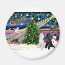 XMAS MAGIC-Poodle ST-Pair2 Fridge Magnets