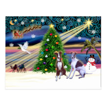 Xmas Magic-Whippet9and10 Postcard