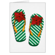 Xmas Party Flip Flops Greeting Cards