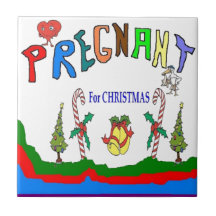 XMAS PREGNANCY CERAMIC TILE