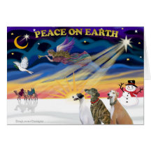 XmasSunrise-3 Greyhounds Card