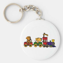 XX- Cartoon Train with Dogs and Giraffe Key Chain