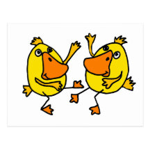 XX- Funny Dancing Ducks Egg Cartoon Postcard