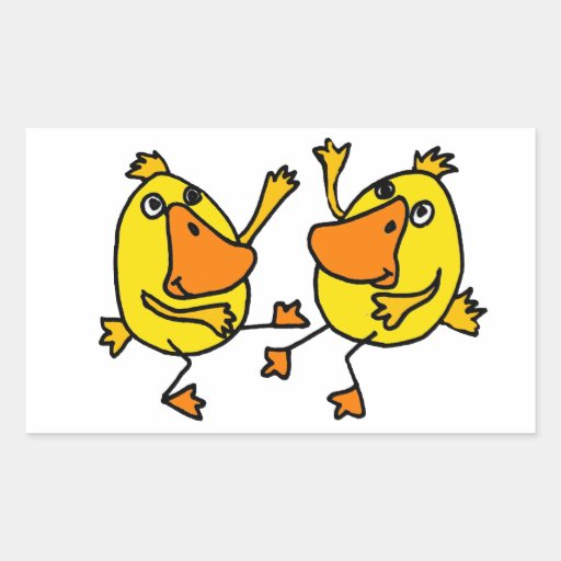 XX Funny Dancing Ducks Egg Cartoon Rectangle Sticker Zazzle