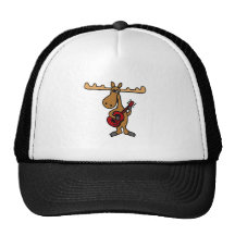 XX- Funny Moose Playing Guitar Cartoon Hats