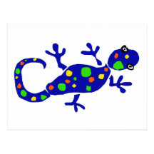 XX Gecko Primitive Art Cartoon Postcards