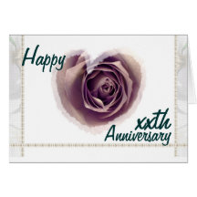 xxth Custom Year  Wedding Anniversary Purple Heart Cards