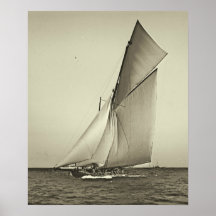 Yacht Shamrock Racing America's Cup 1899 Print