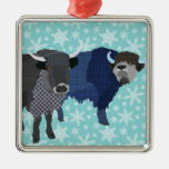 Yaks Blue Christmas Ornament