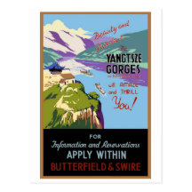 Yangtsze Yangtze River Gorges Vintage Travel Art Postcards