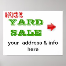 yard sale sign poster