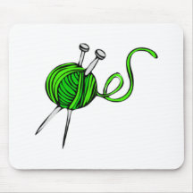 Yarn and Knitting Needles Mouse Pad