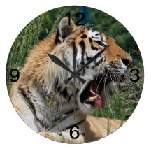 yawning Bengal tiger Clocks