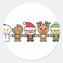 Yay For Colour Five Xmas Characters Sticker