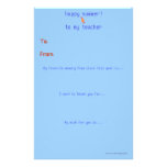 Year-end teacher thank you note personalized stationery