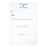 Year-end teacher thank you note customized stationery