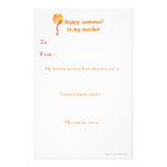 Year-end teacher thank you note stationery design