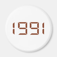 Year of birth - 1991 - Birthday Magnet