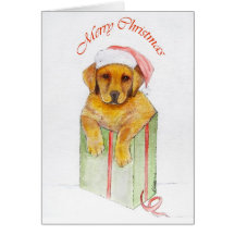 Yella Lab Christmas Card complete