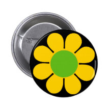 Yellow 60's Flower Power Pin