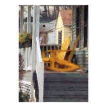 Yellow Adirondack Rocking Chairs Personalised Announcement