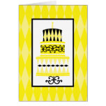 Yellow and Black Party Cake Card