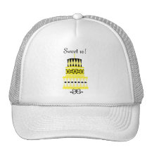 Yellow and Black Party Cake Mesh Hats