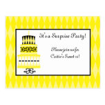 Yellow and Black Party Cake Postcards