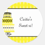 Yellow and Black Party Cake Stickers