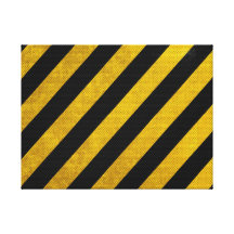 Yellow And Black Traffic Stripes Canvas Print