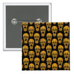 Yellow and Black Zombie Apocalypse Pattern Pinback Buttons